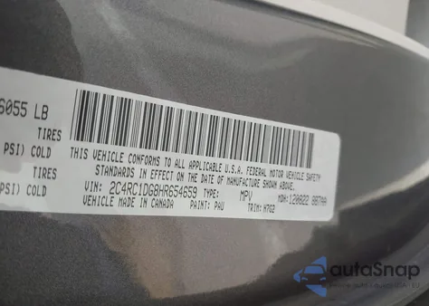 2017 Chrysler Pacifica Touring from USA, damaged, VIN 2C4RC1DG8HR654659